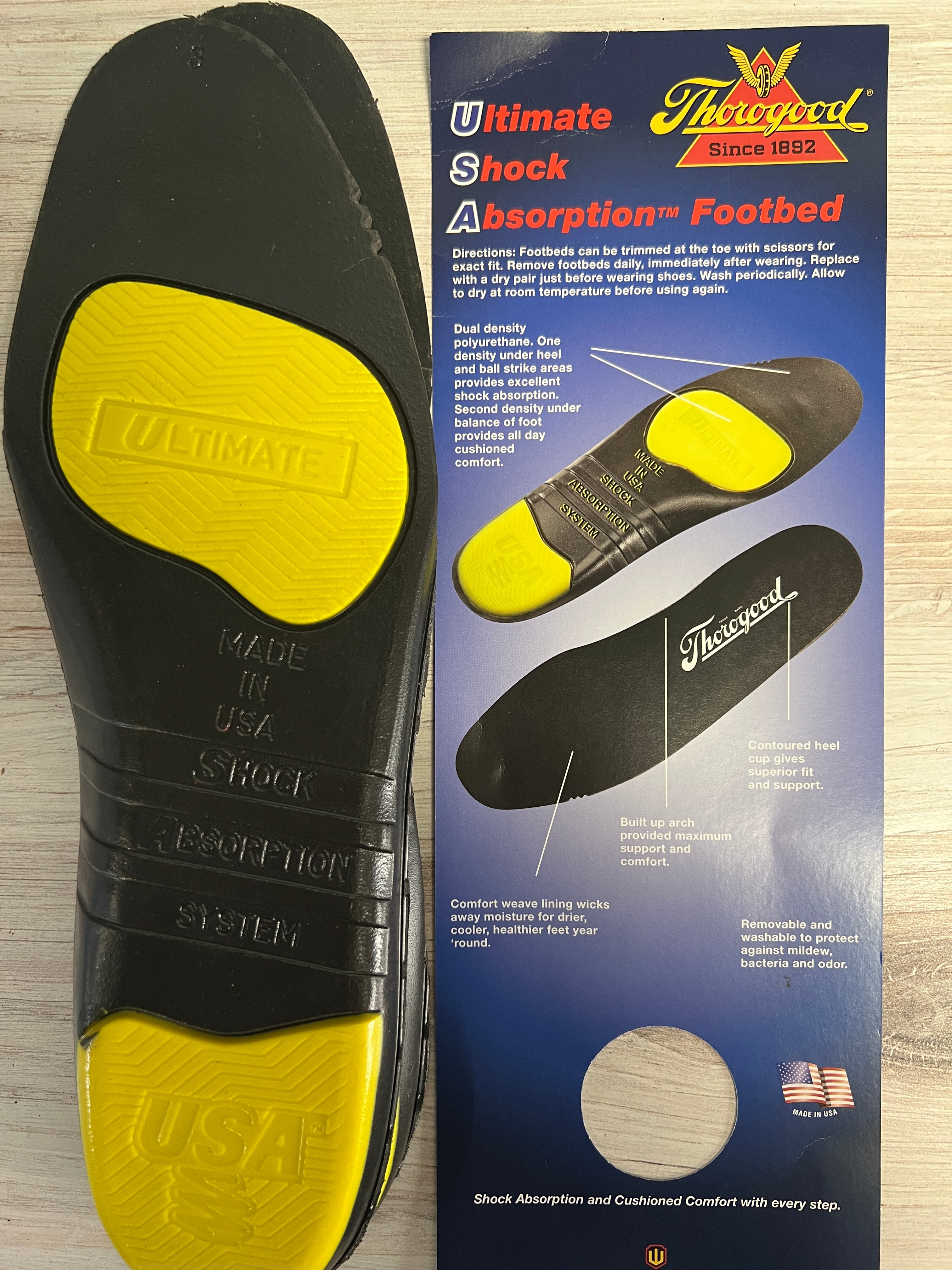 Yellow and Black Ultimate Absorption Insoles 889-6007