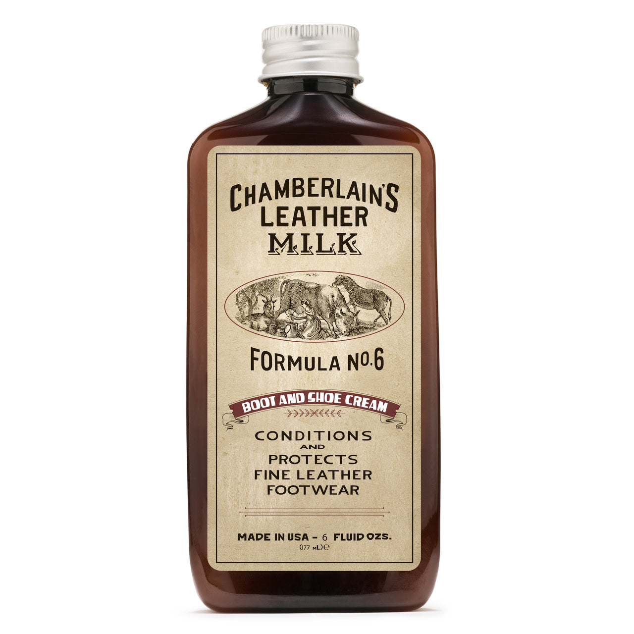 Chamberlain's Leather Milk - Formula No. 6 Boot and Shoe Cream 6 Oz