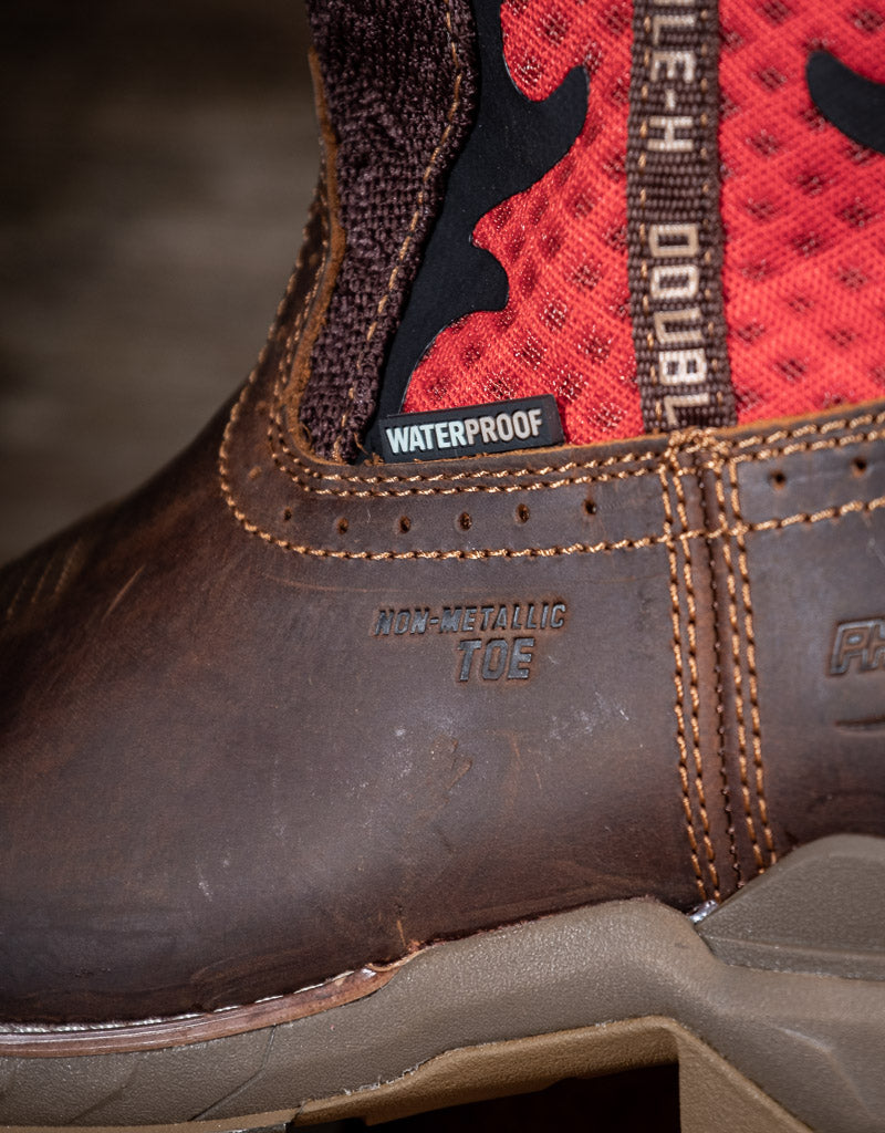 Purge Comp Toe Waterproof Red/Brown Western Work Boot DH5391