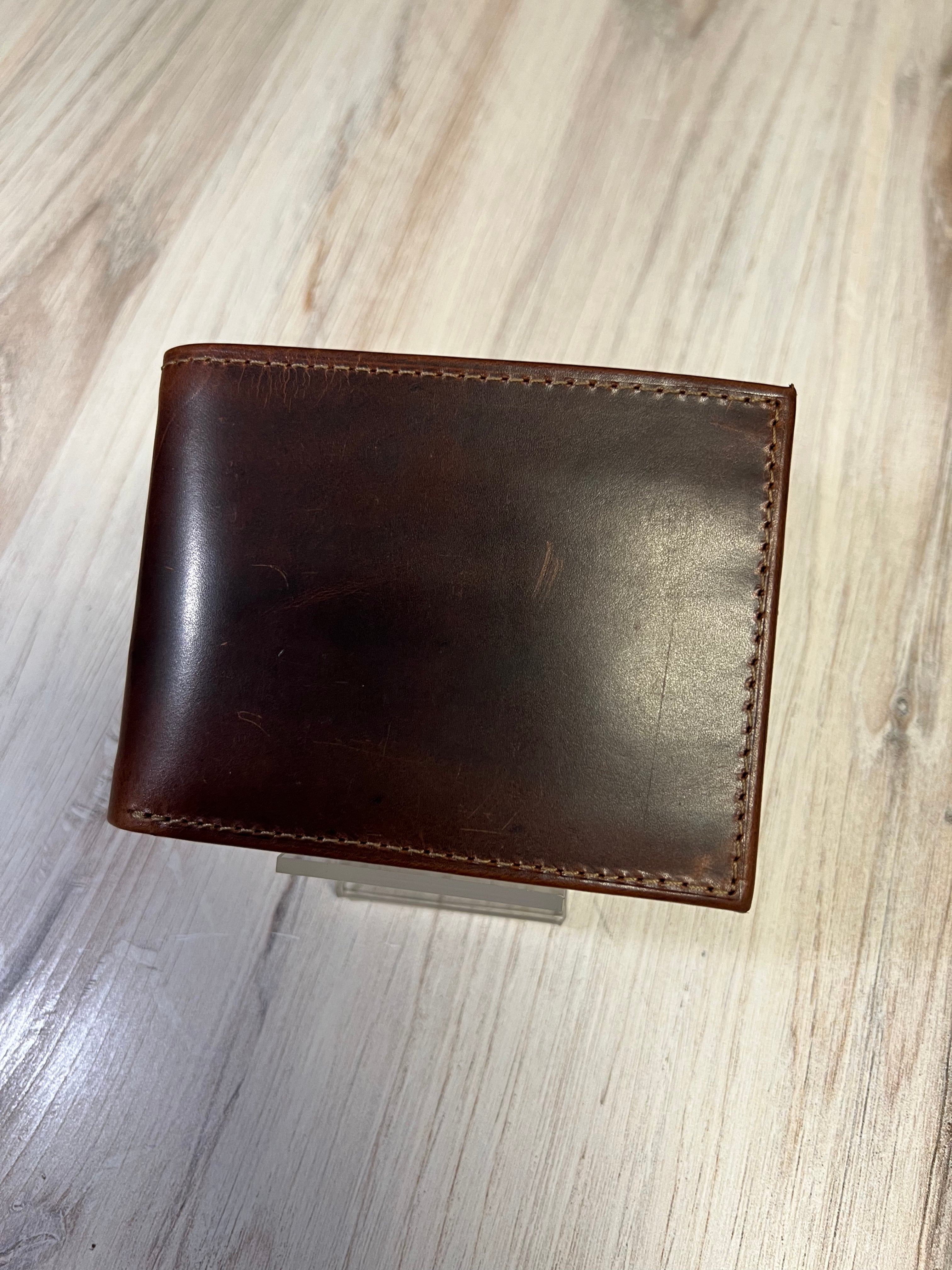 Brown Leather Bifold Side Flap Wallet A54353
