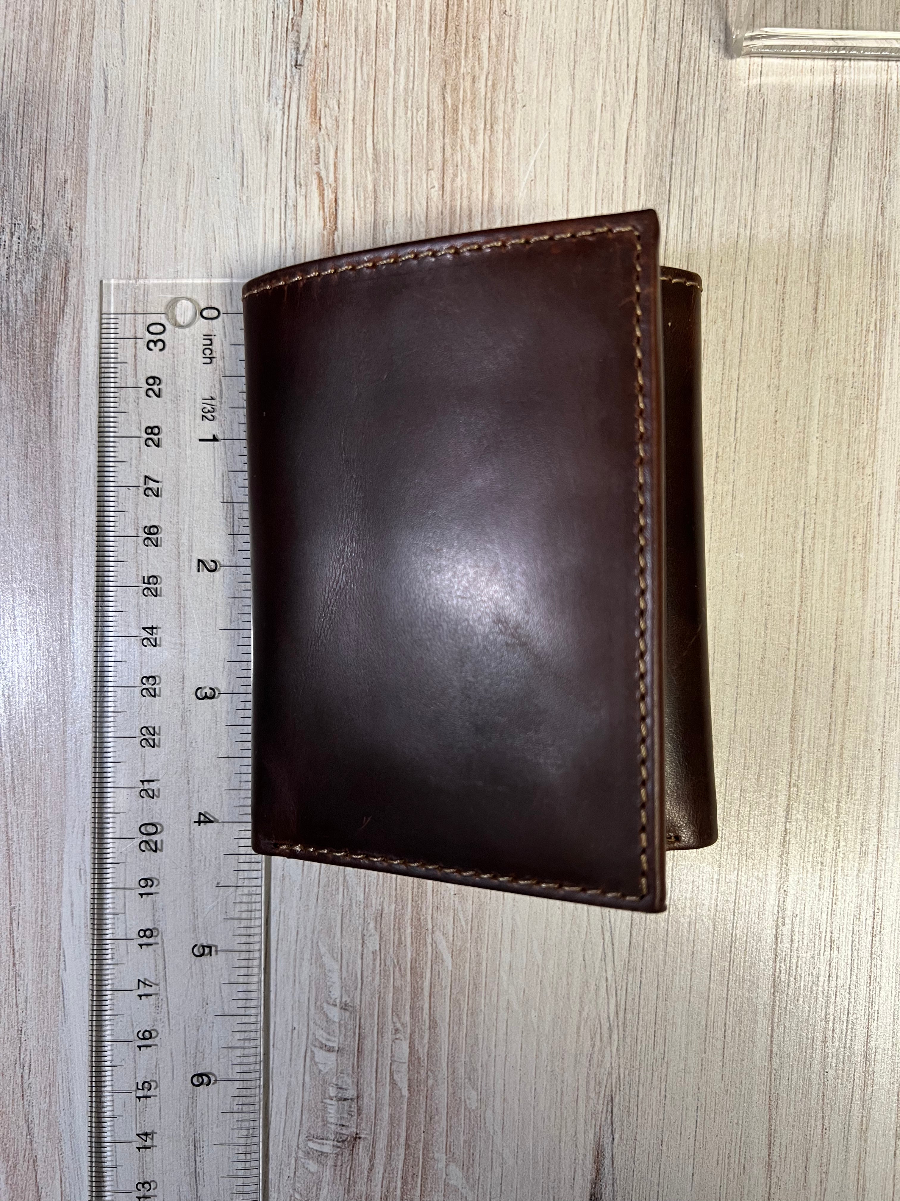 Brown Leather Trifold Wallet A54359