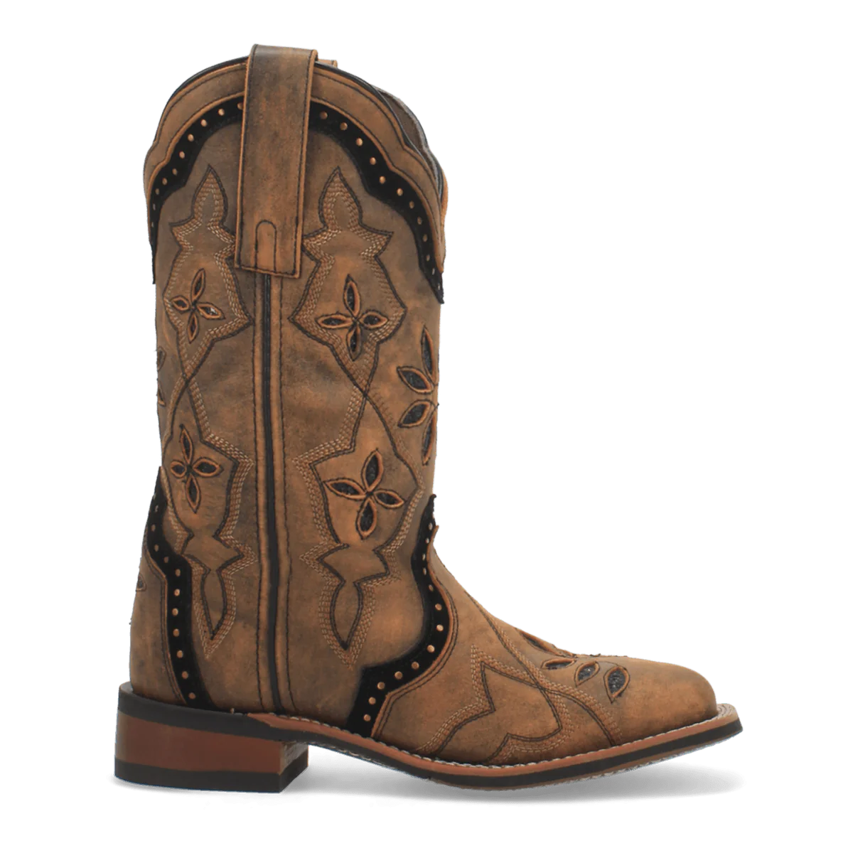 Laredo Women's Bouquet Distressed Brown w/ Black Detail Square Toe 5844