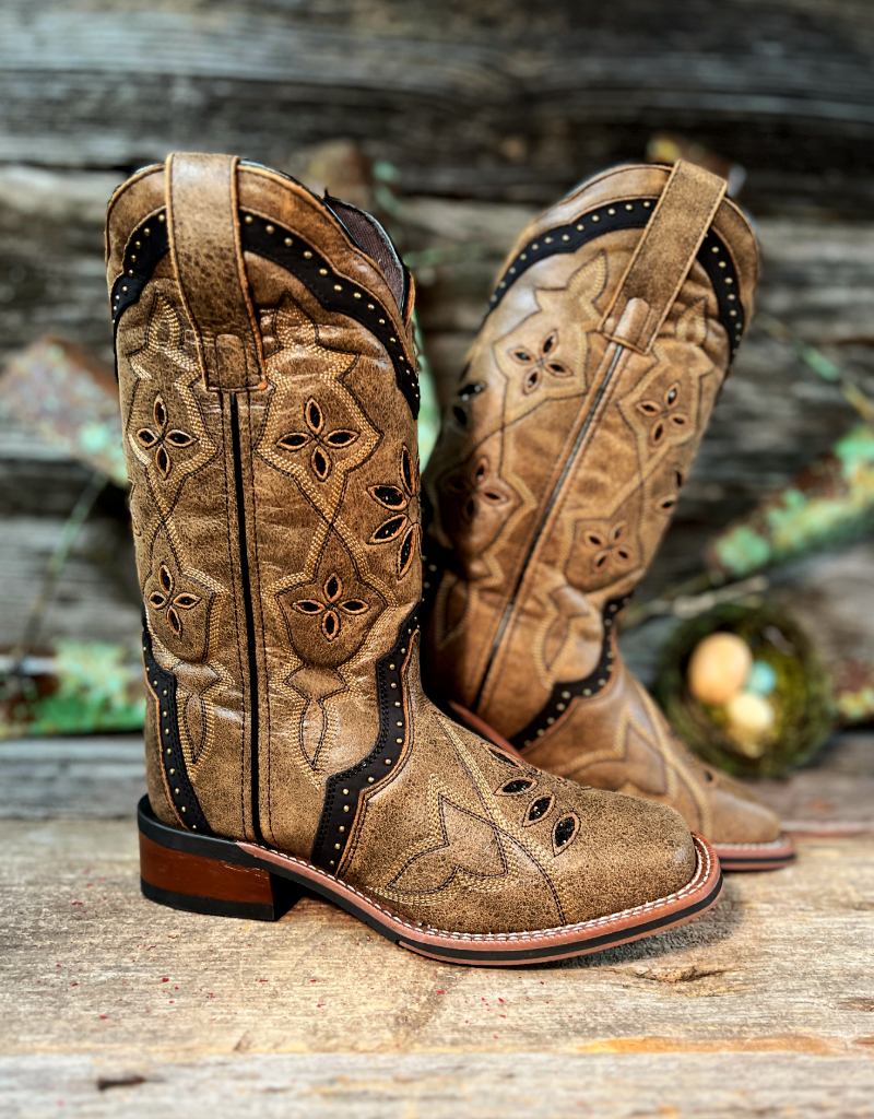 Laredo Women's Bouquet Distressed Brown w/ Black Detail Square Toe 5844