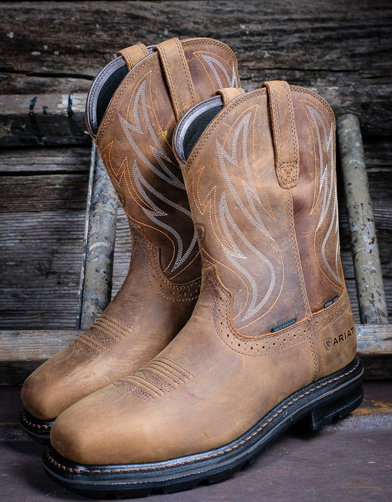 Men's Ariat Sierra Shock Shield Waterproof Steel Toe Western Work Boots 10044544