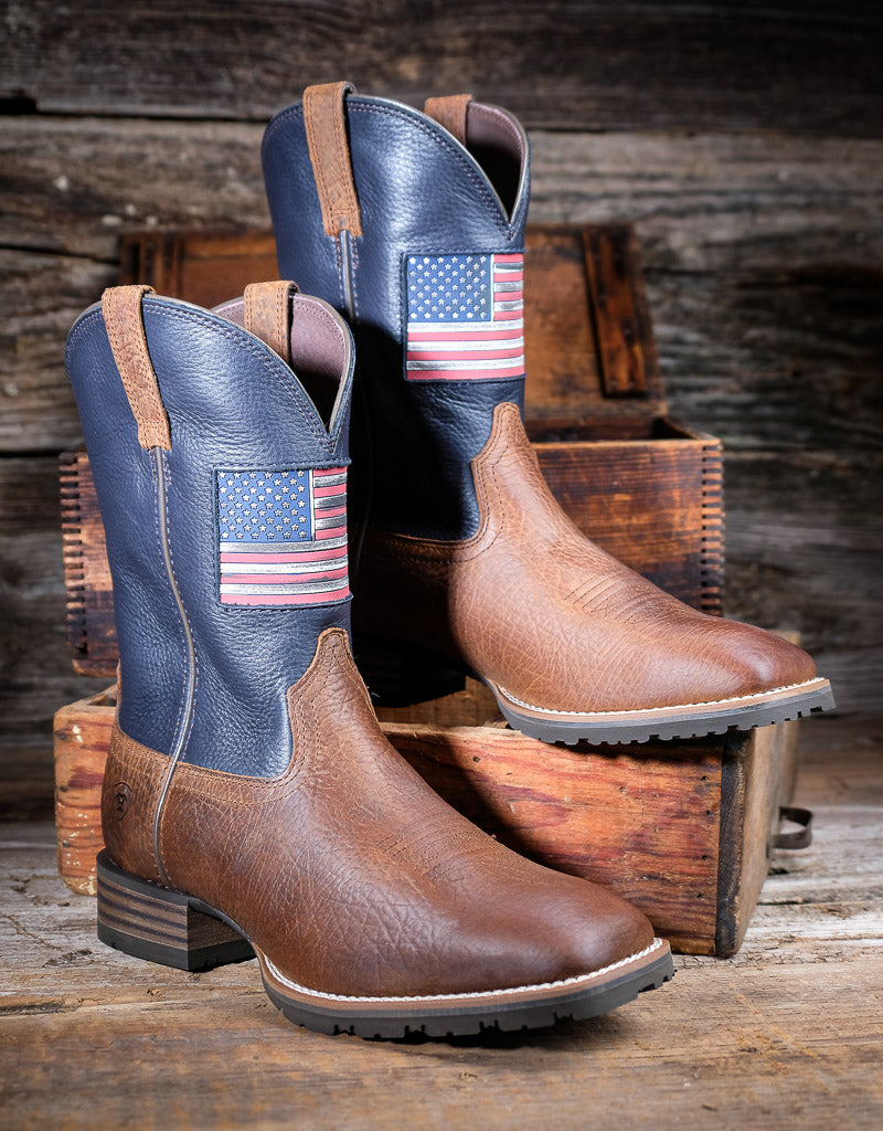 Ariat Men's Hybrid Rancher Patriot Wide Square Toe Cowboy Boot 10074205