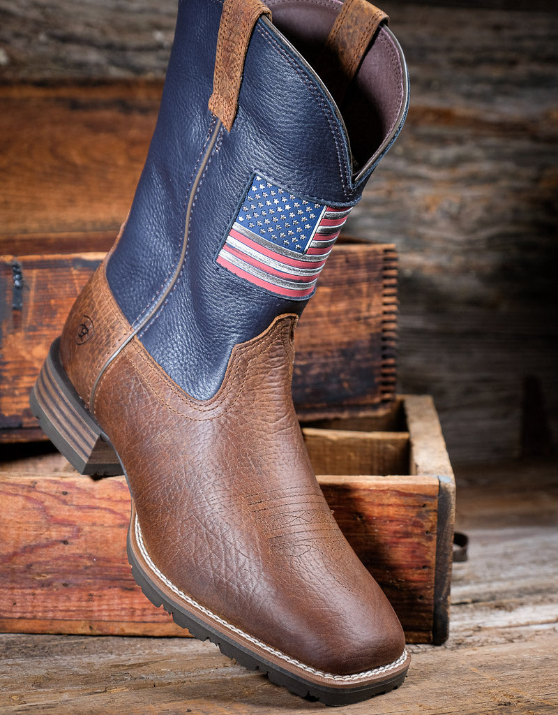 Ariat Men's Hybrid Rancher Patriot Wide Square Toe Cowboy Boot 10074205