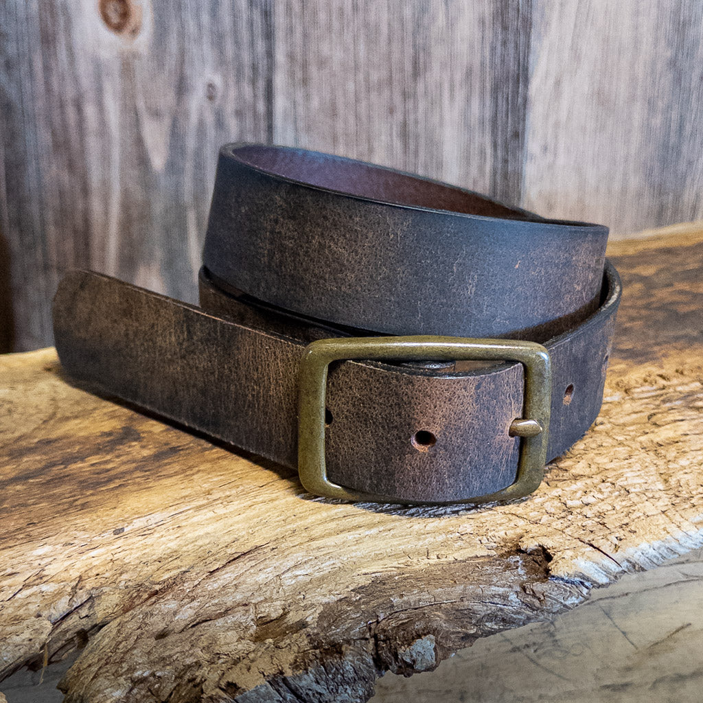Boyer's Handmade Distressed Brown Belt 1 1/2 — Boyers BootnShoe