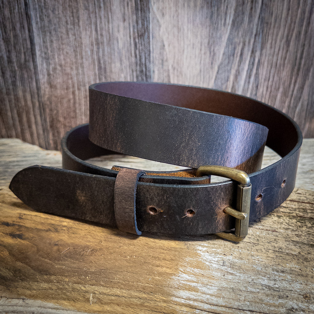 Boyer's Handmade Distressed Brown Belt 1 1/2