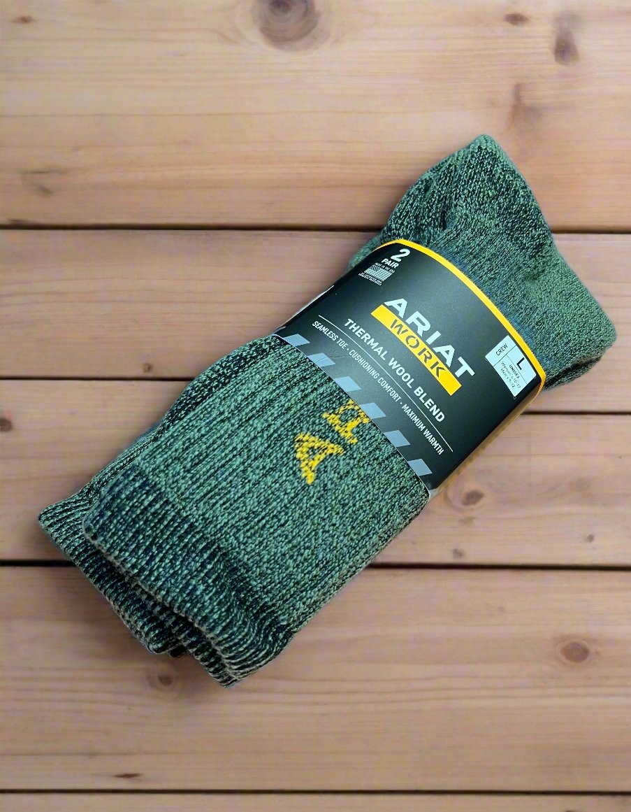 Ariat Ultimate Wool Crew Socks 2 pair Pack 2295