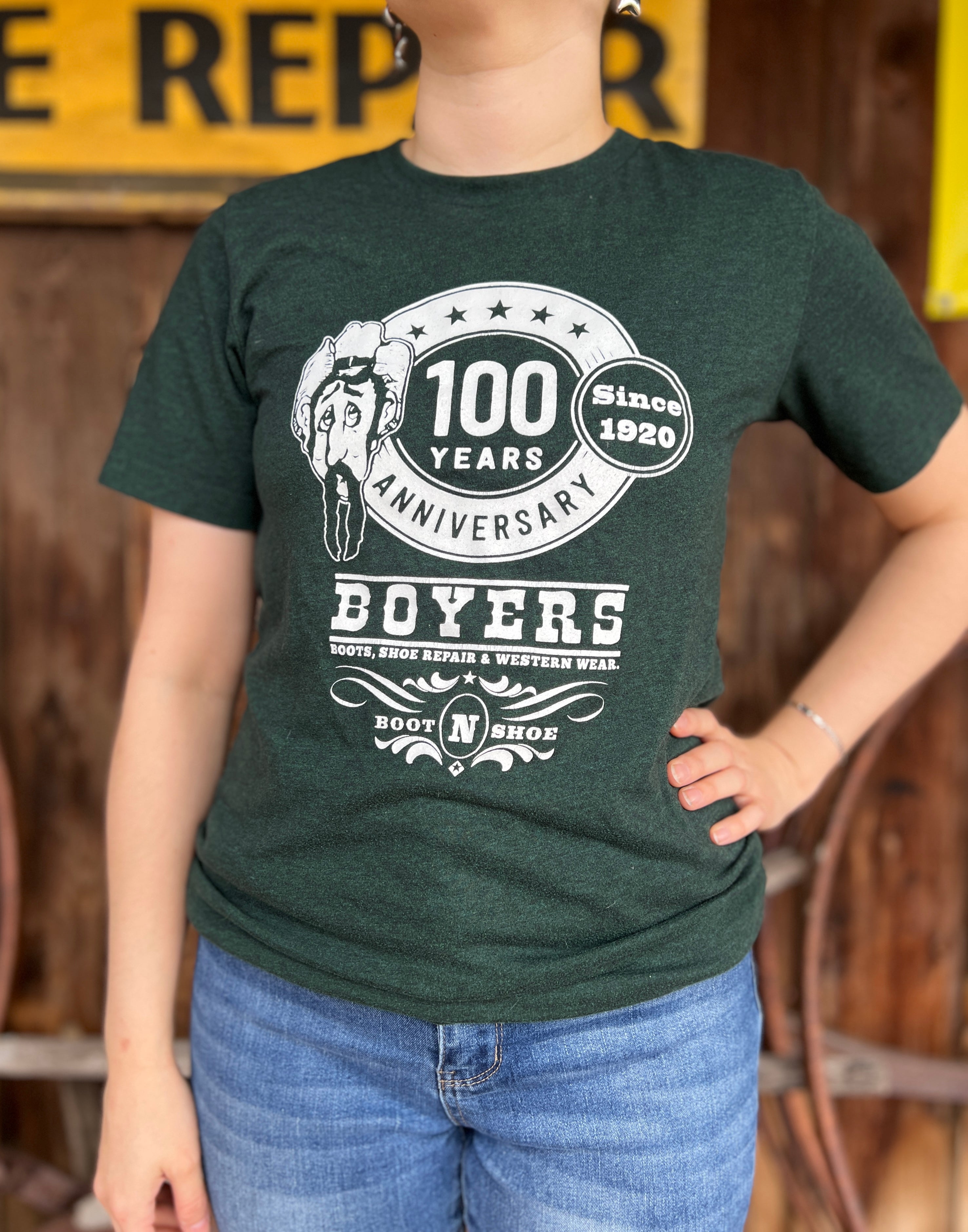 Boyers Over 100 Years Heather Green Unisex T-shirt