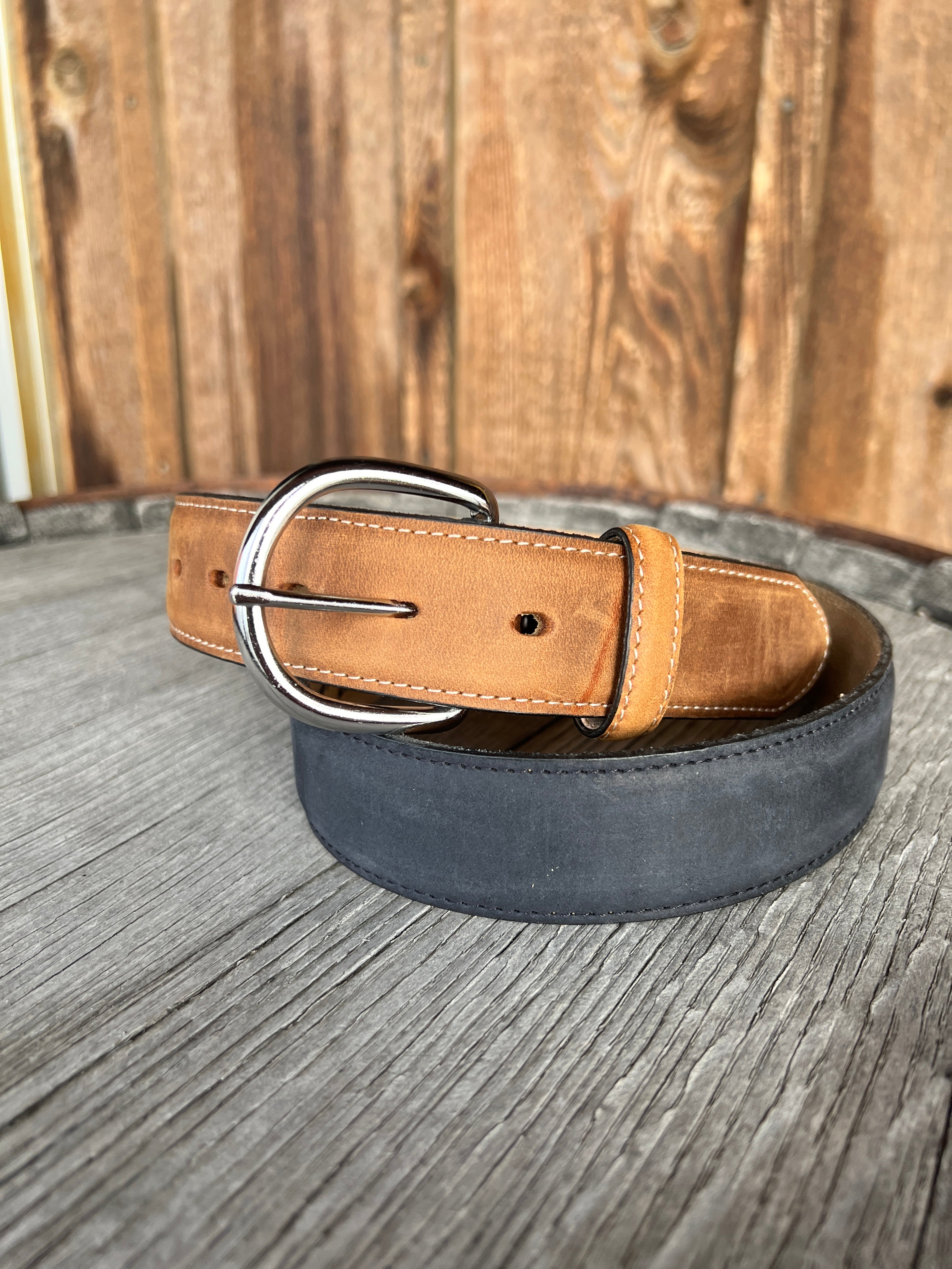 Justin Black and Brown Leather Belt 53700