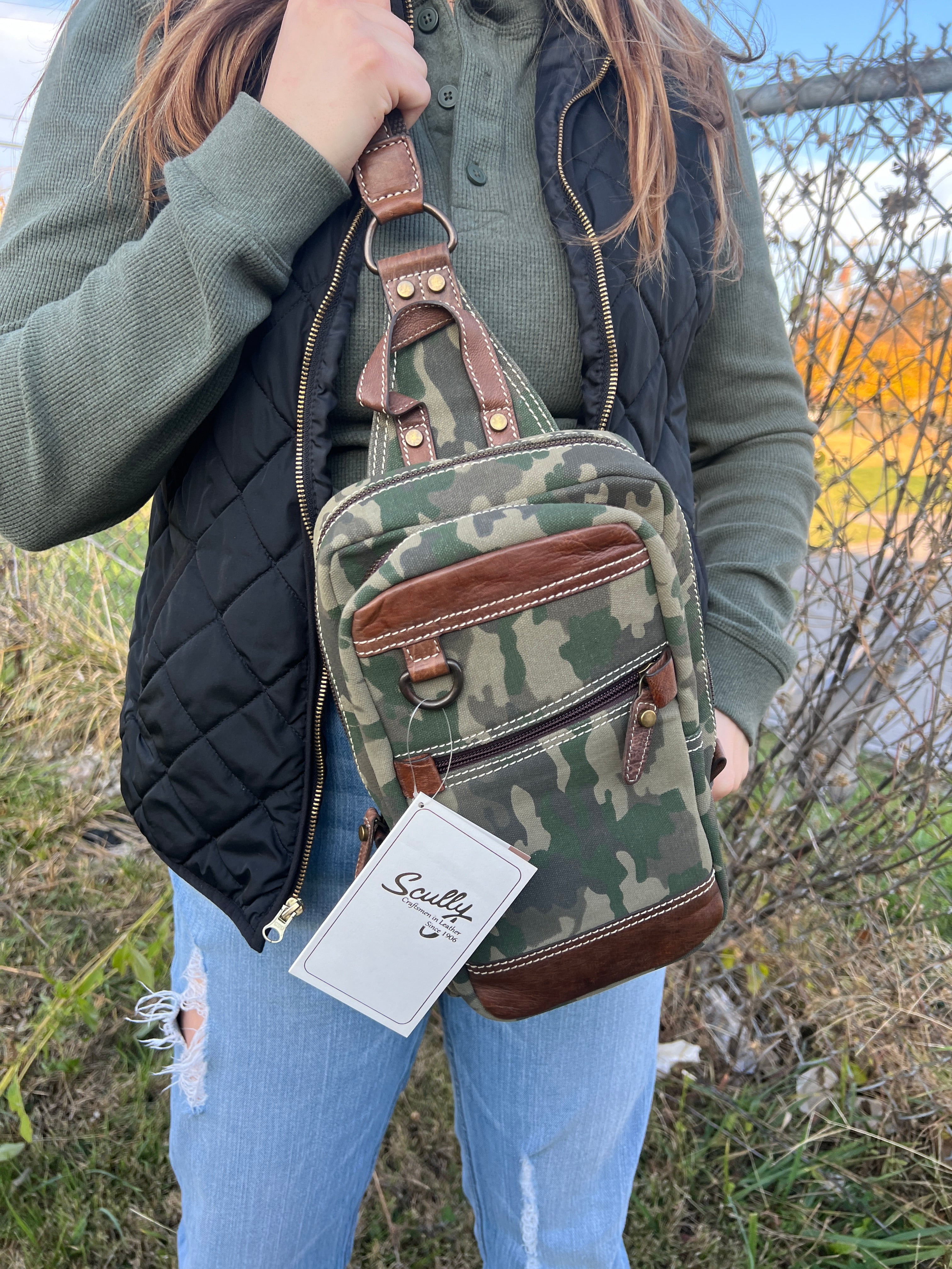 Scully Camo Sling Tote 941