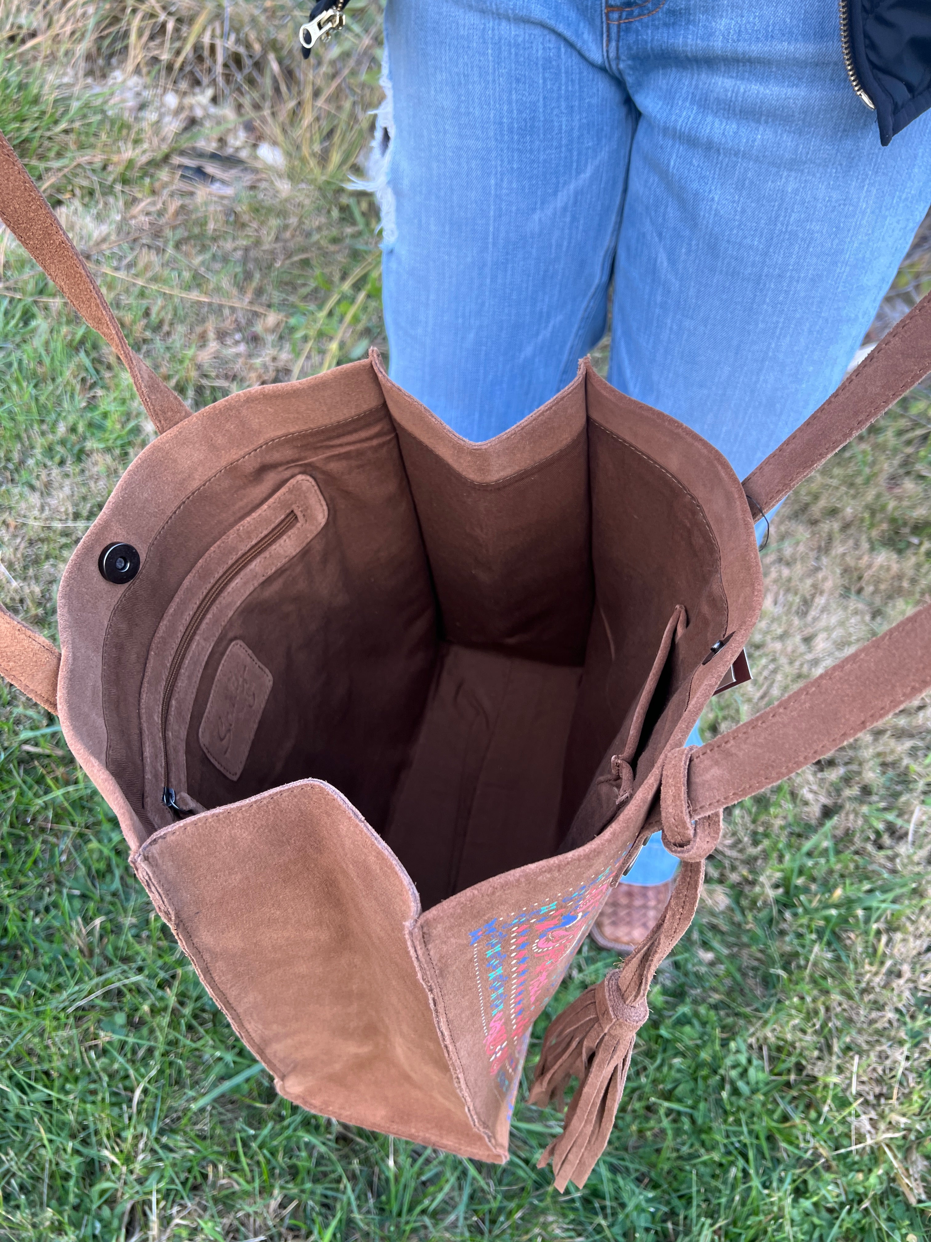 Scully Soft Suede Leather Tote Bag Multiple Colors Available B373