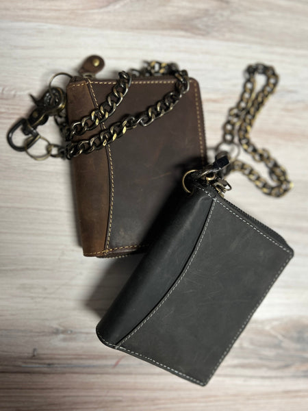 Classic Look Small Trucker Zip Wallet with Chain 51360 — Boyers