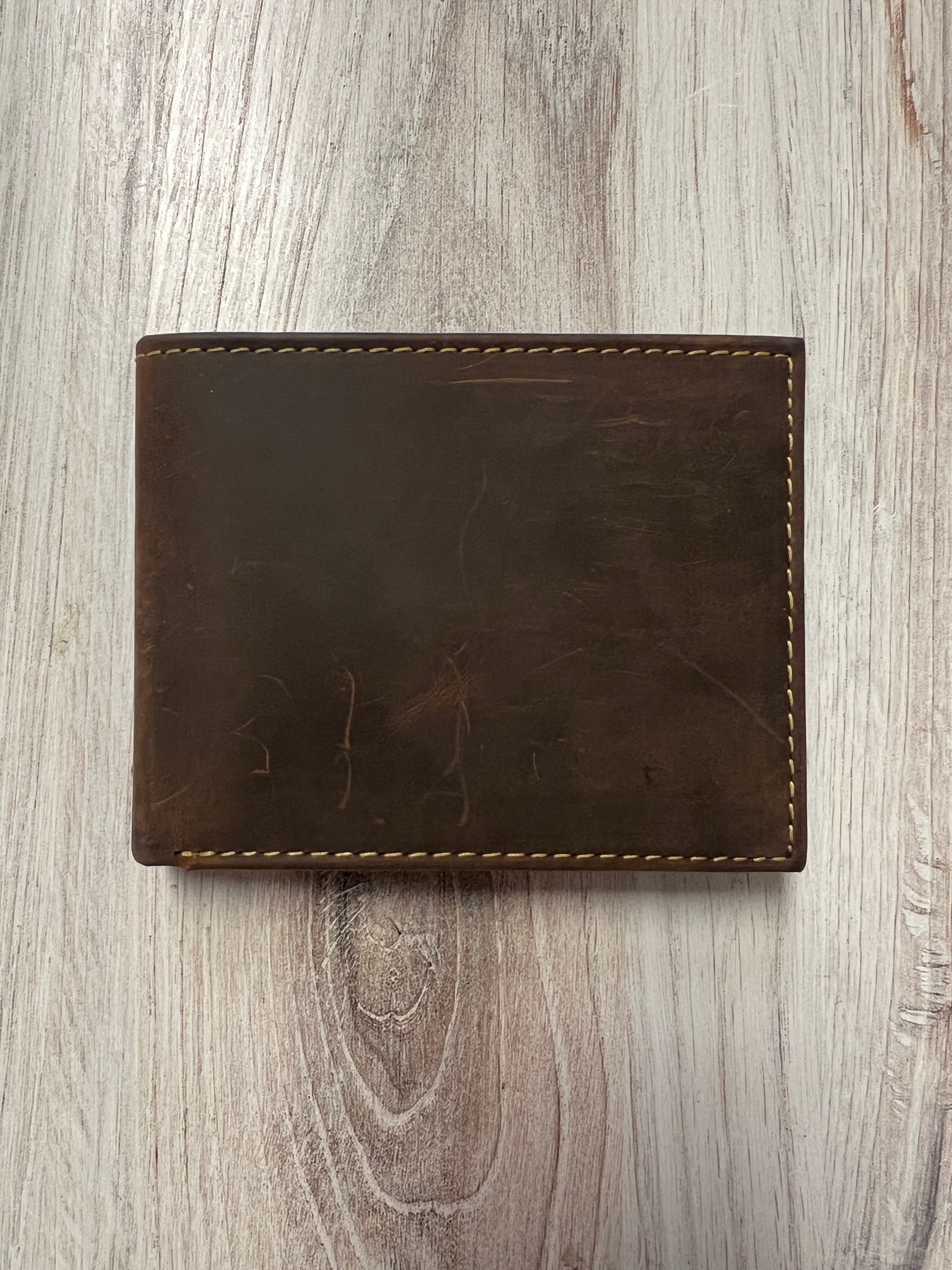 Leather Bifold Flip Up Wallet Brown or Black 51304