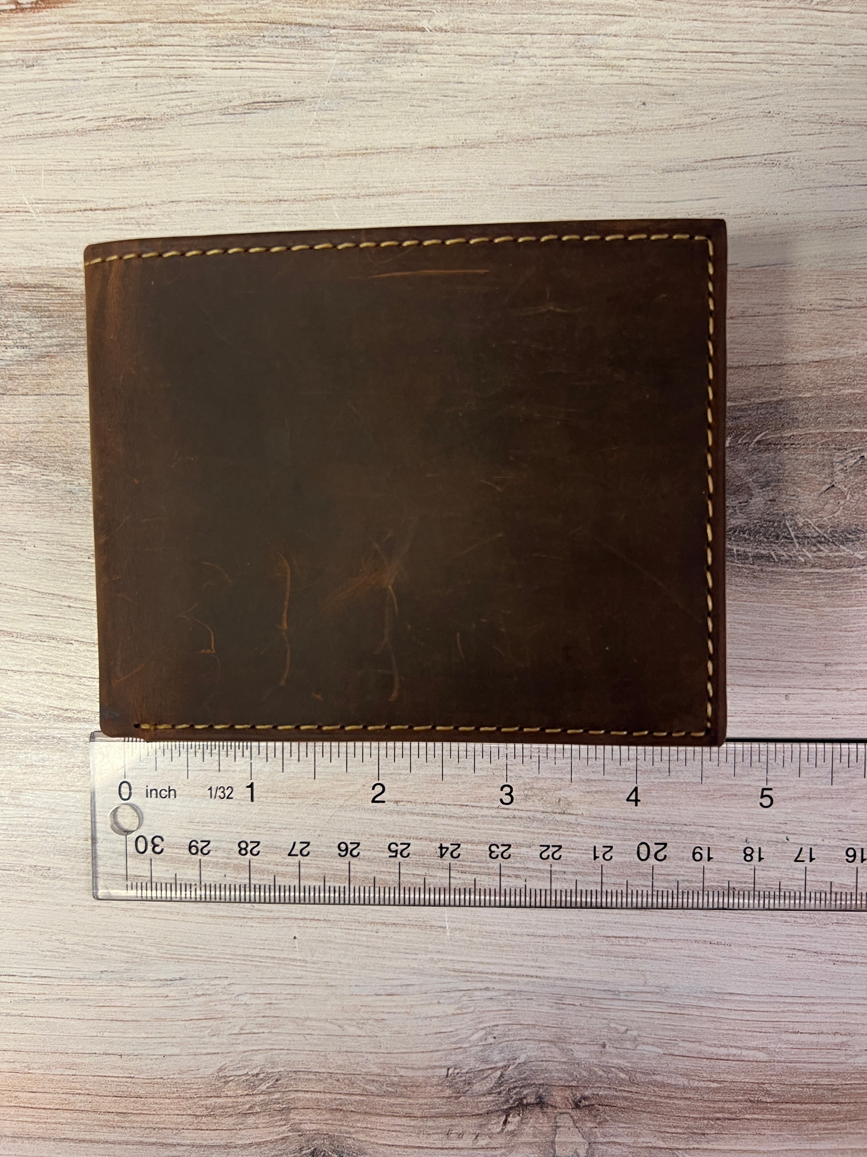 Leather Bifold Flip Up Wallet Brown or Black 51304