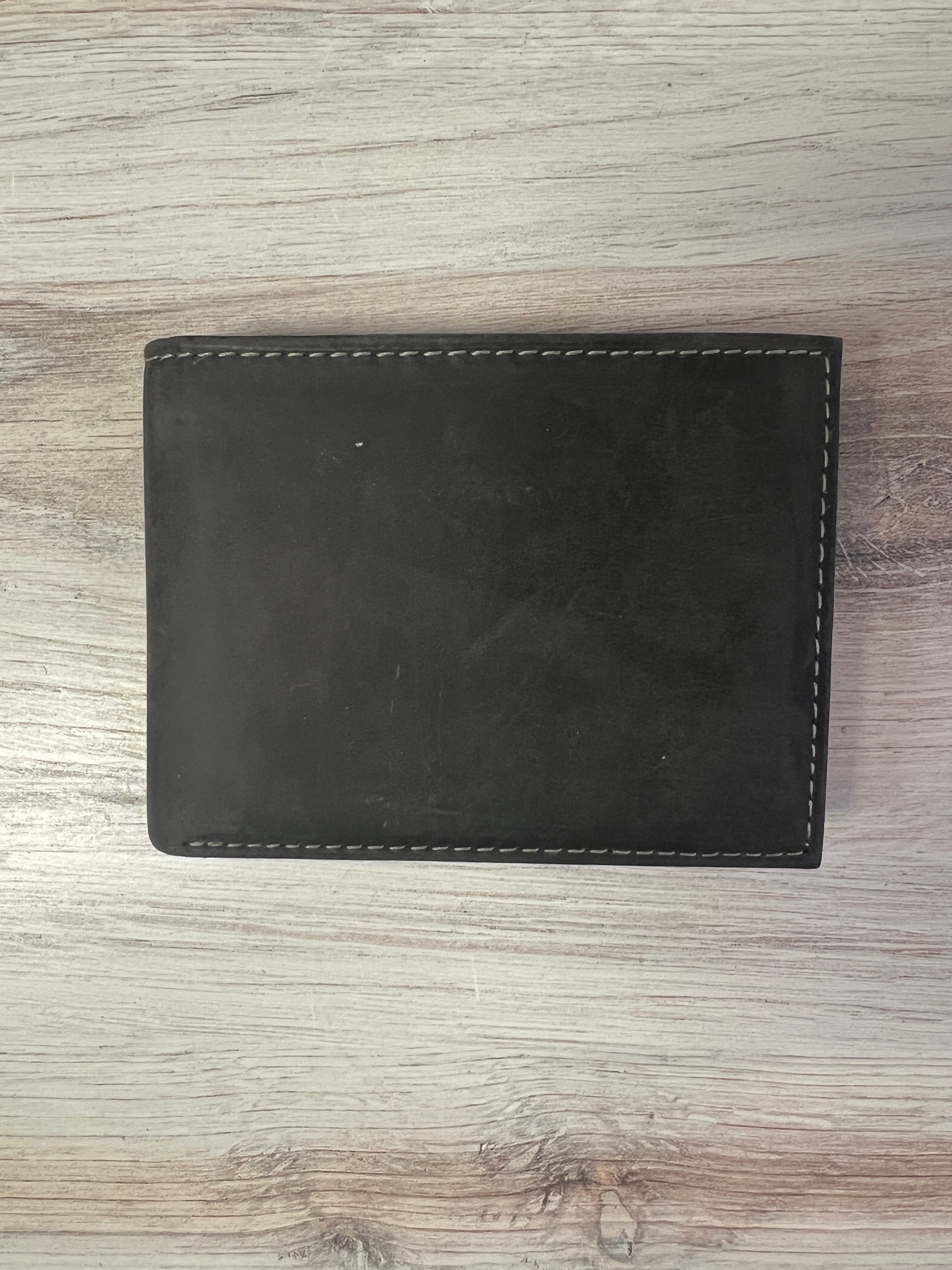 Leather Bifold Flip Up Wallet Brown or Black 51304