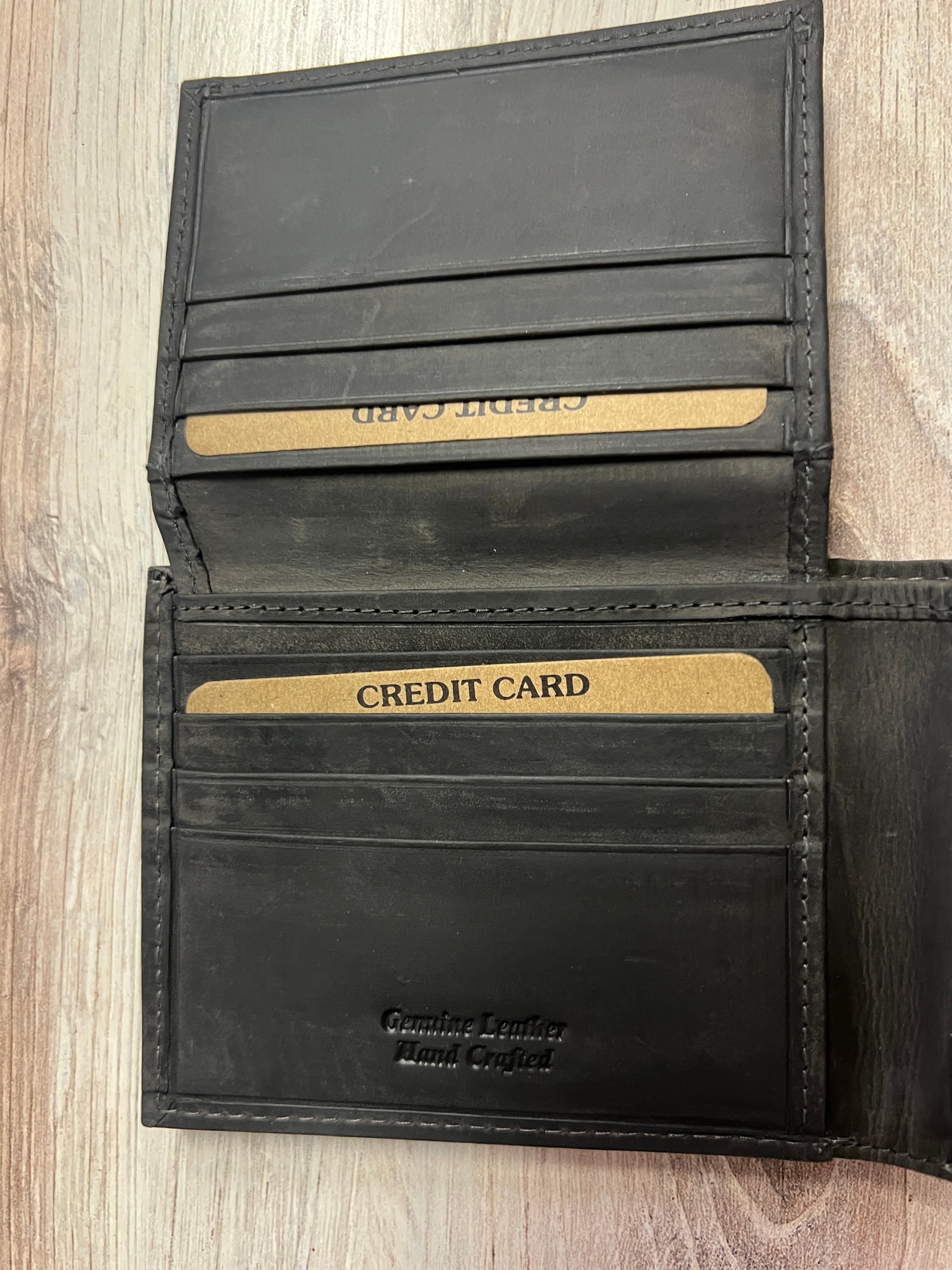 Leather Bifold Flip Up Wallet Brown or Black 51304