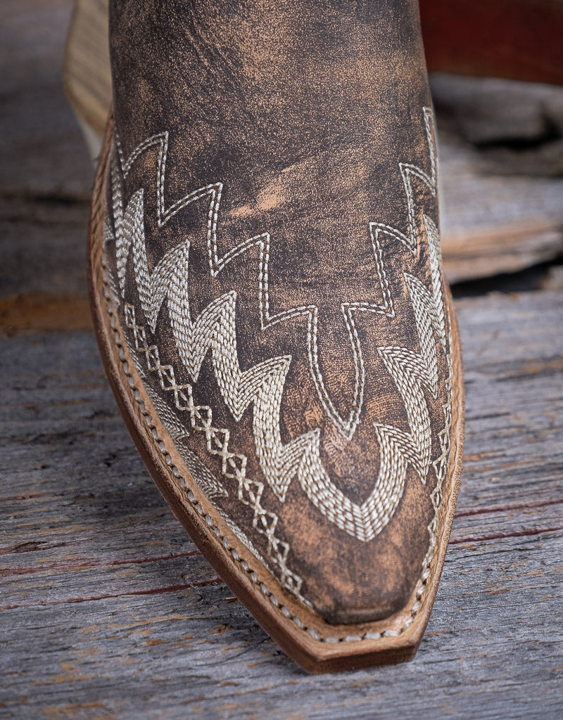 Laredo Women's Emersyn Casual Booties - Full Grain Leather Cowboy Heel Ankle Boots
