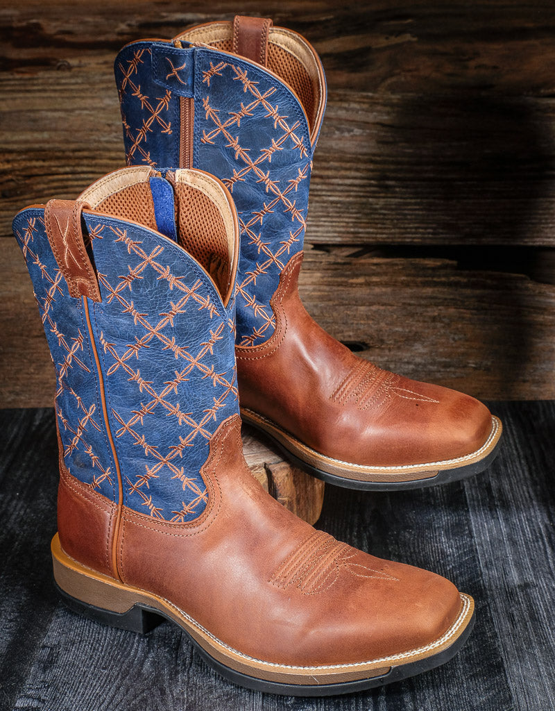 Men's Tech X™ True Blue and Saddle Side Zipper Western Boots MXW0009