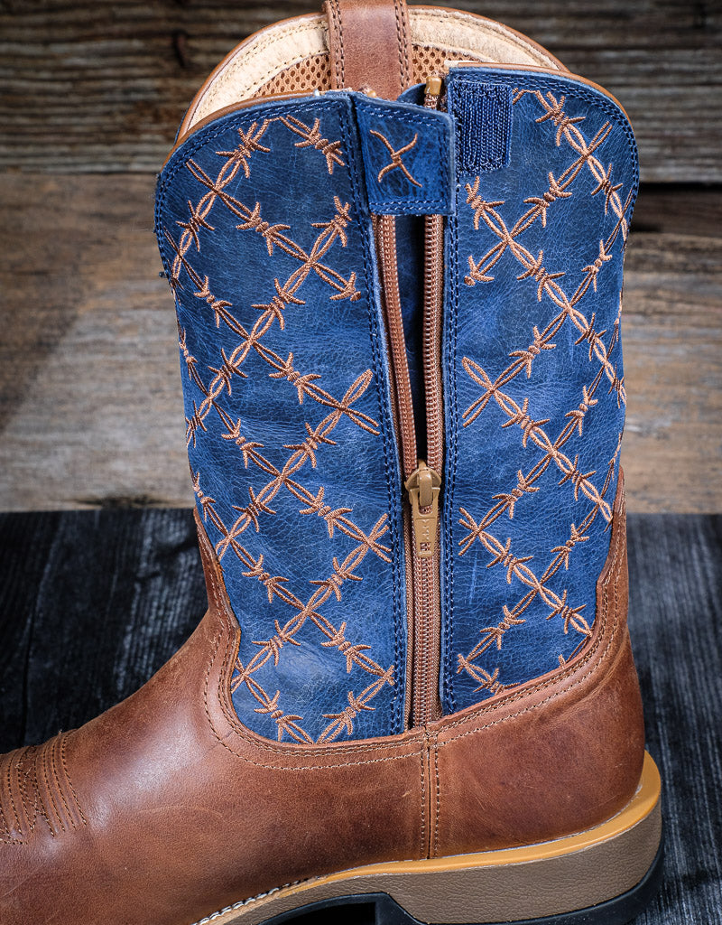 Men's Tech X™ True Blue and Saddle Side Zipper Western Boots MXW0009