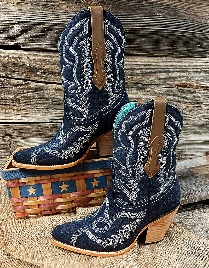 Corral Women's Denim Embroidery Ankle Western Boots Z5273 — Boyers