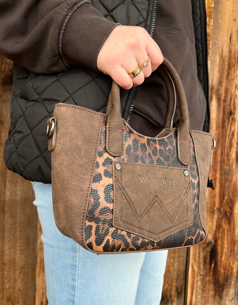 Wrangler Leopard Print Small Tote/Crossbody WG296-8015CF