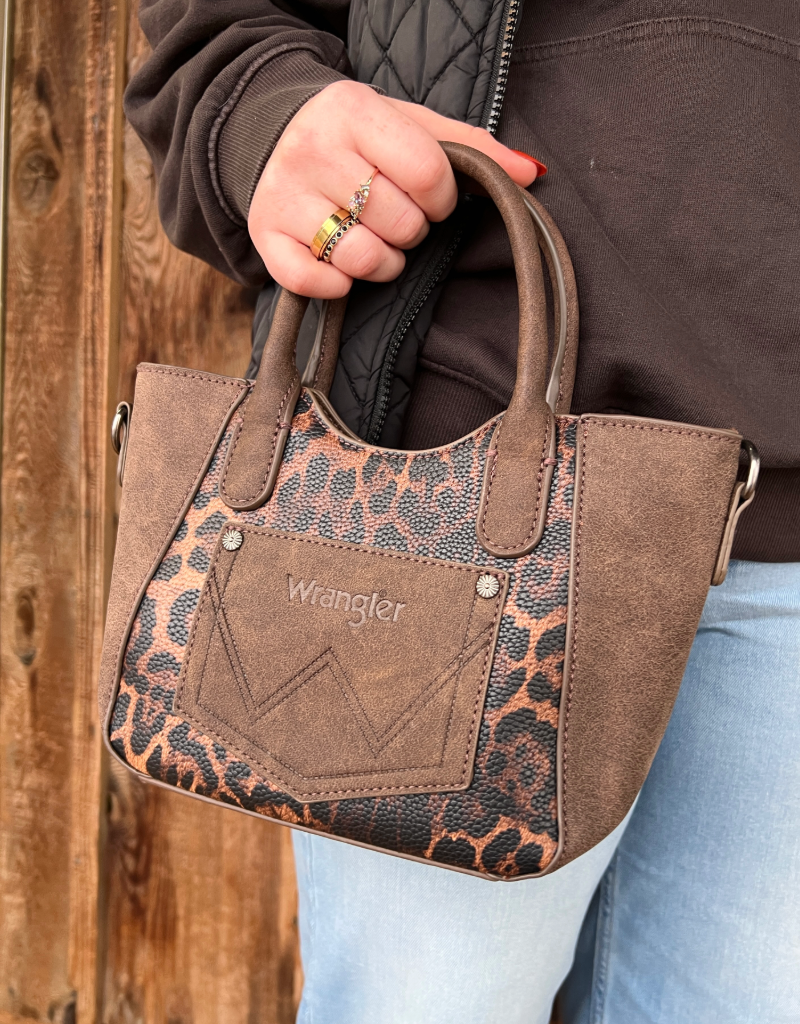 Wrangler Leopard Print Small Tote/Crossbody WG296-8015CF