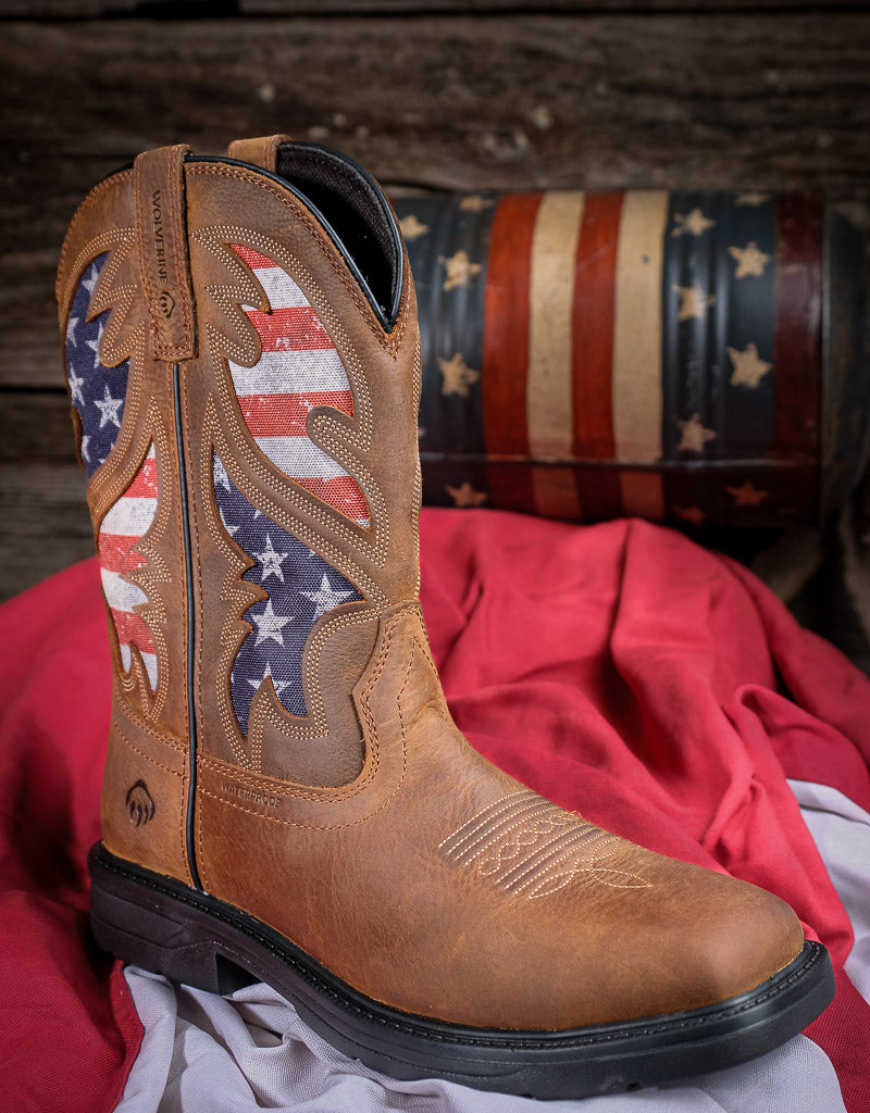 Wolverine Men's Rancher Flag Steel Toe Waterproof Work Boots W241181