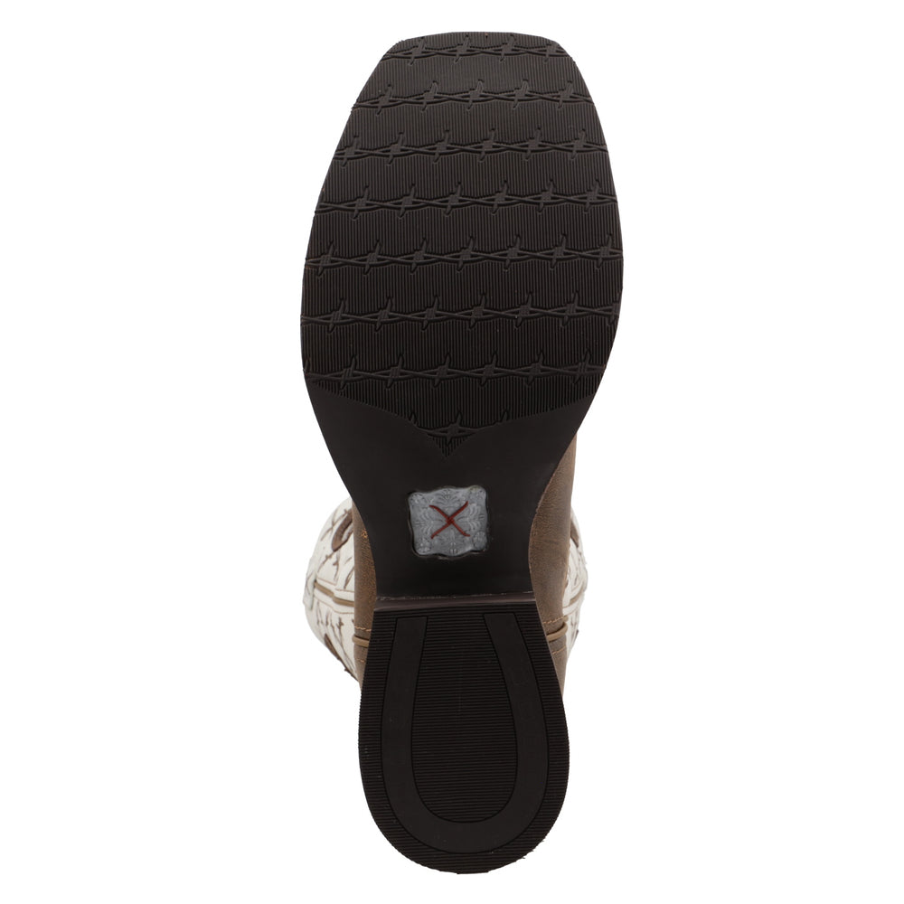 Men's Twisted X Ruff Stock White w/ Barbed Wire Square Toe MRS0056