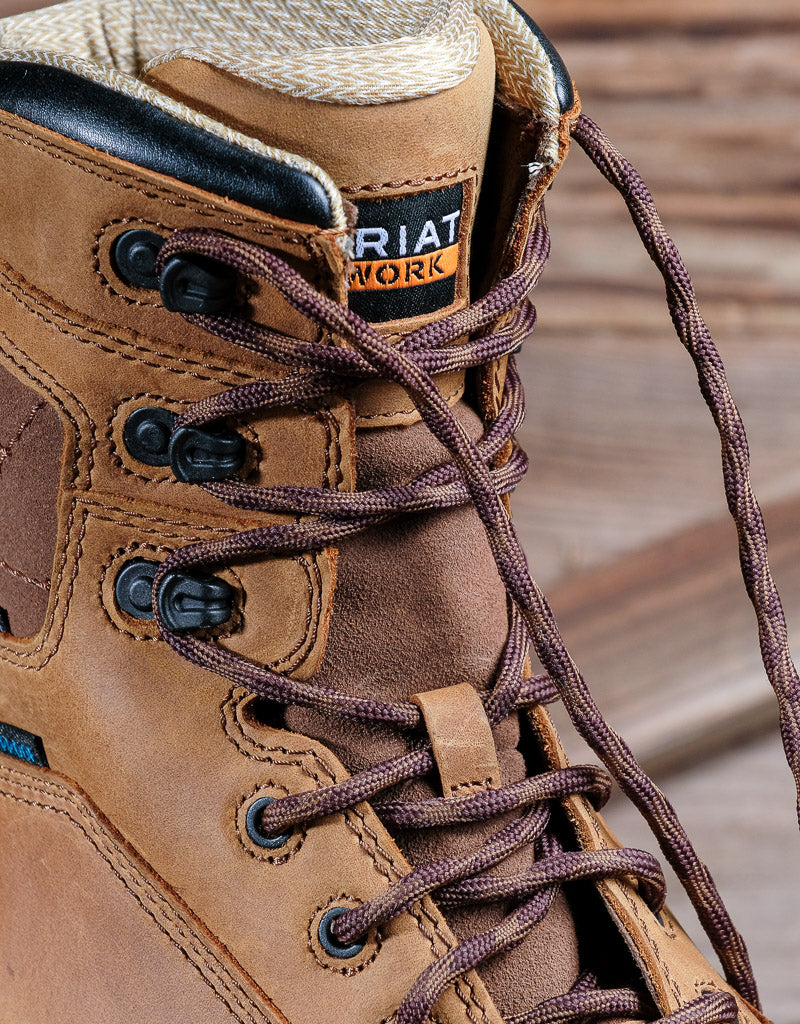 closeup on laces and tongue of Ariat Turbo boot