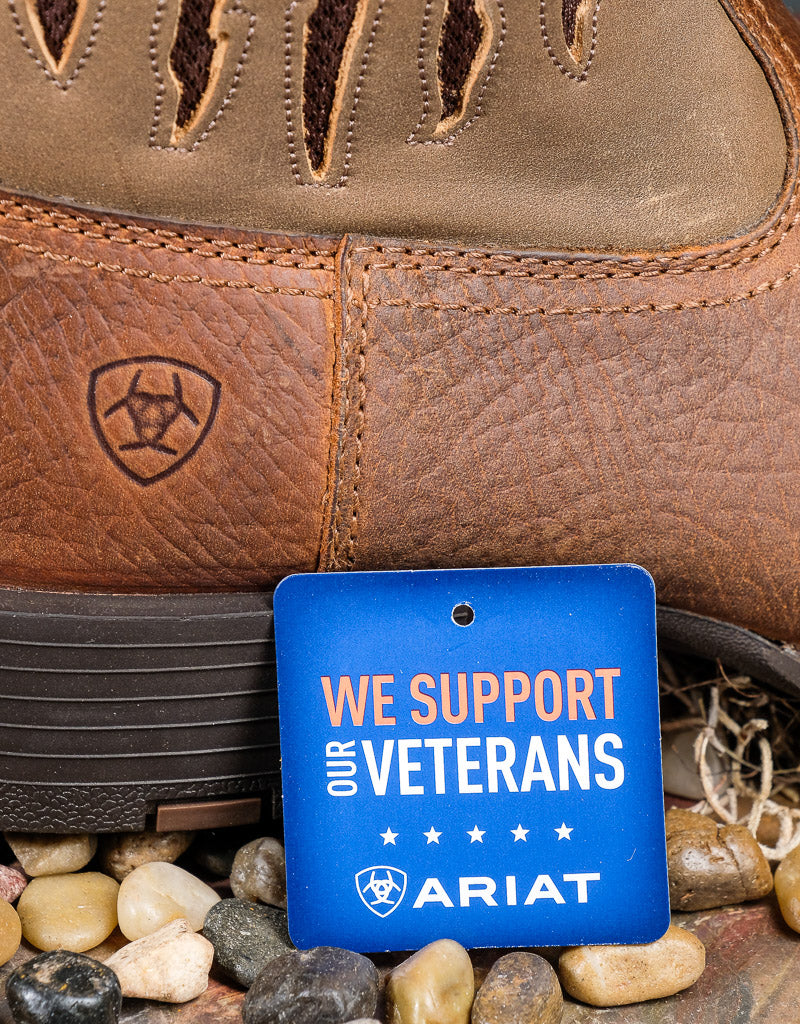 we support our veterans Ariat tag