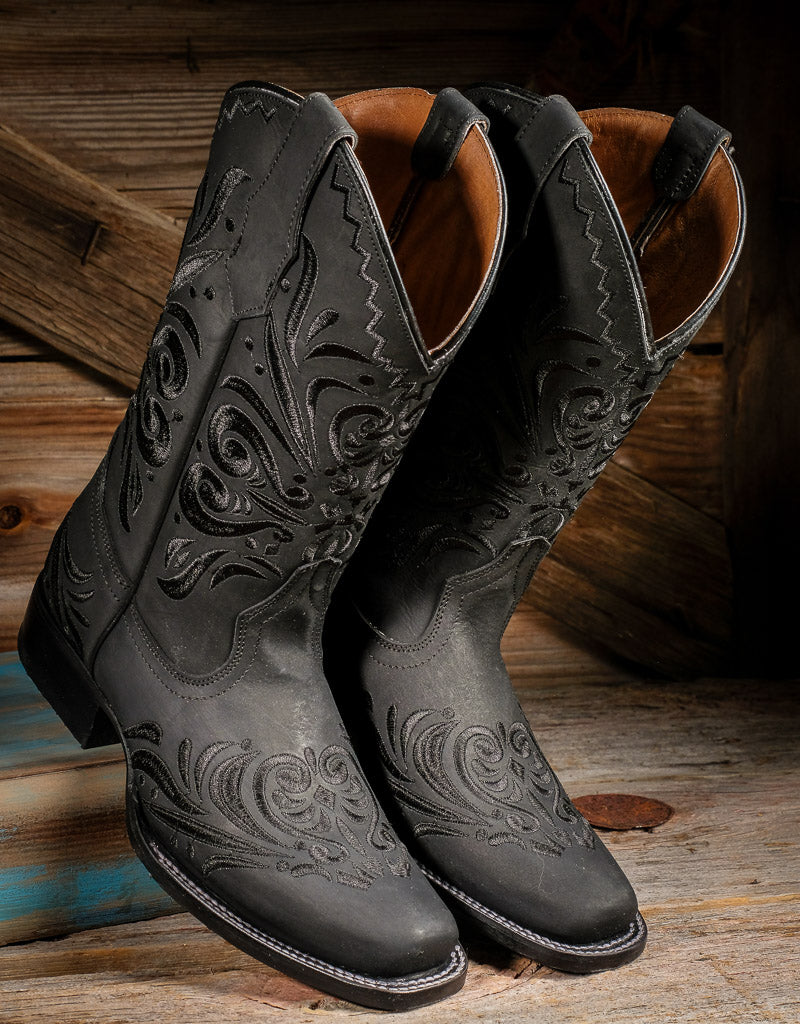 Women's Black Embroidered Cowgirl Boot L5464