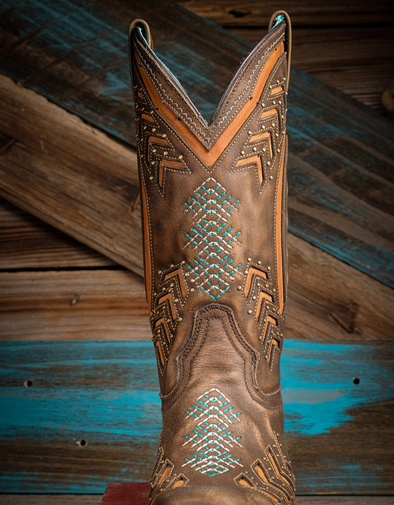 Women's Embroidered Square Toe Cowgirl Boots Z5009