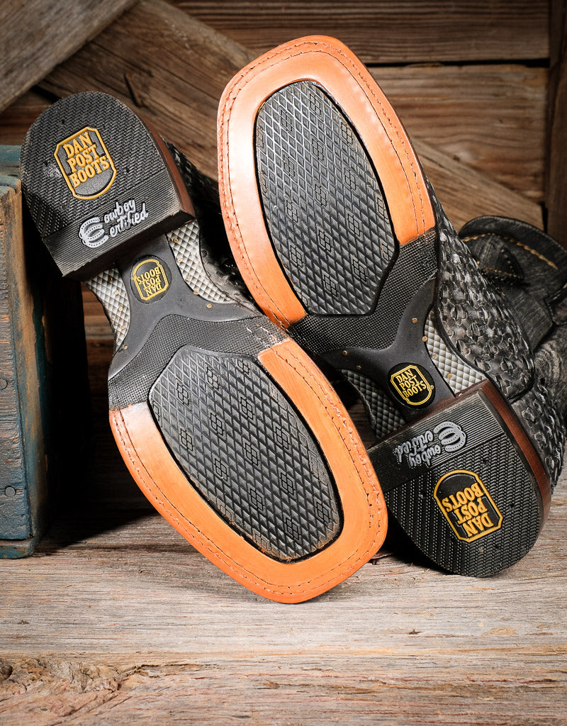 Men's Stanley Charcoal Braided Basket Weave Western Boot DP4909