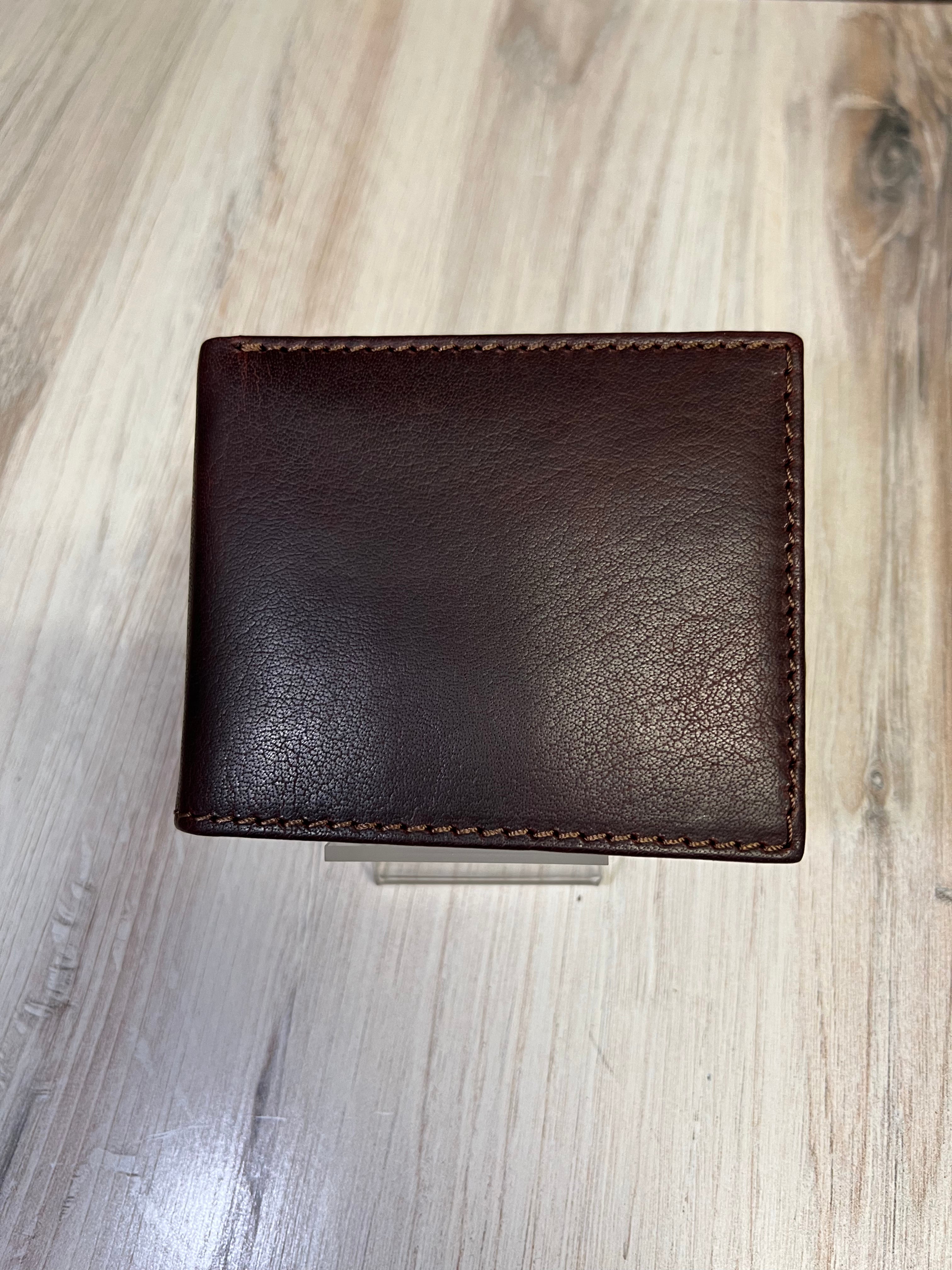 Brown Leather Bifold Flip Up Wallet 51382