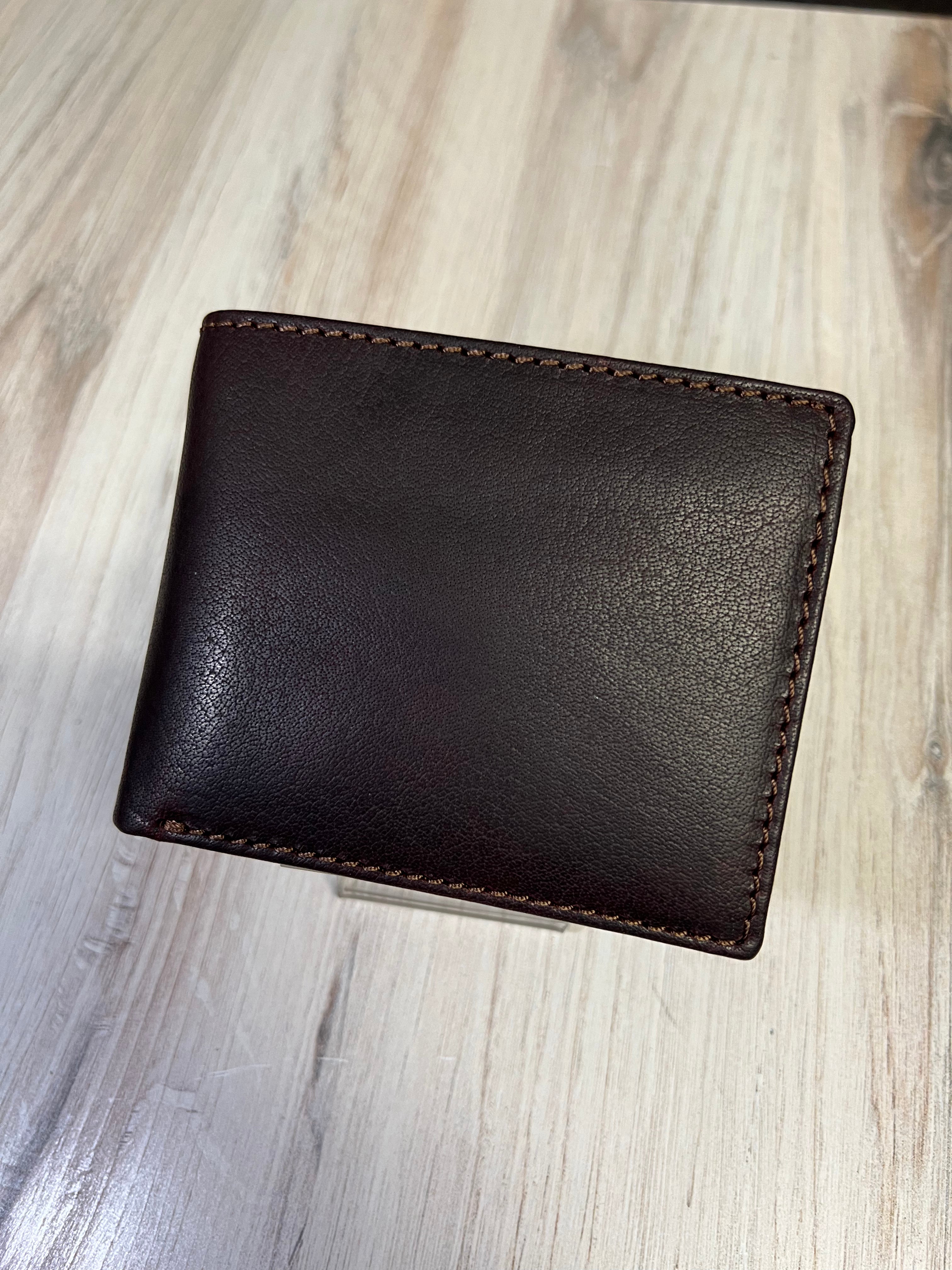 Brown Leather Bifold 2 Flap Wallet 51386