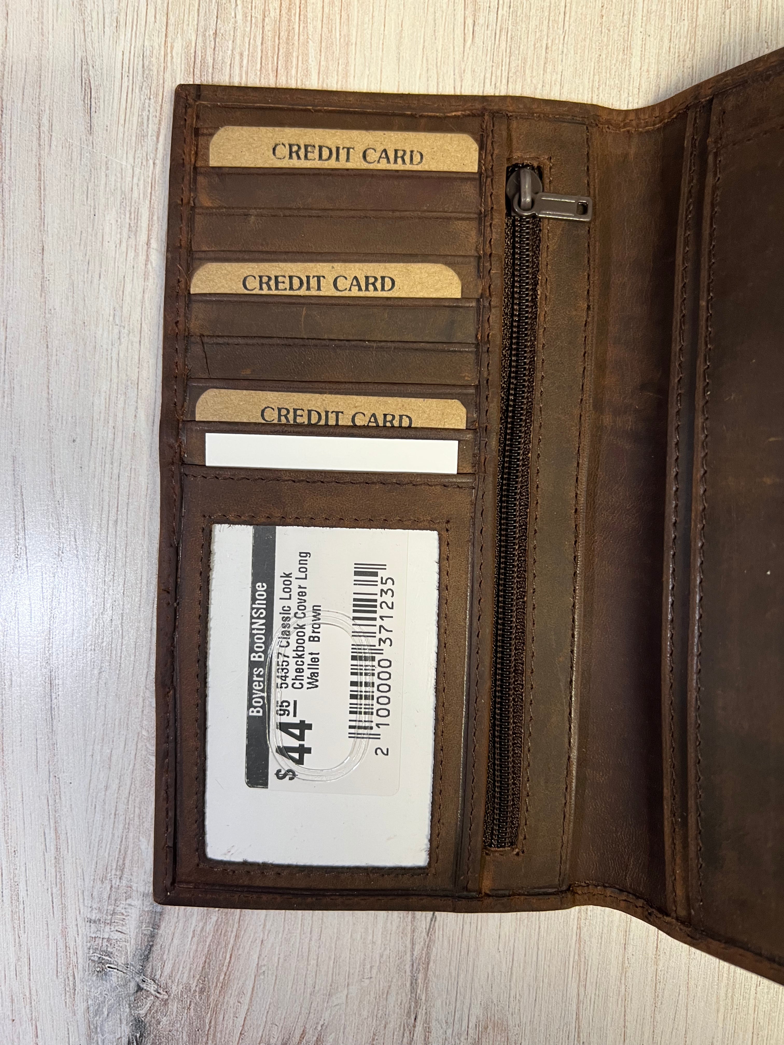Classic Look Checkbook Cover Long Wallet 54357