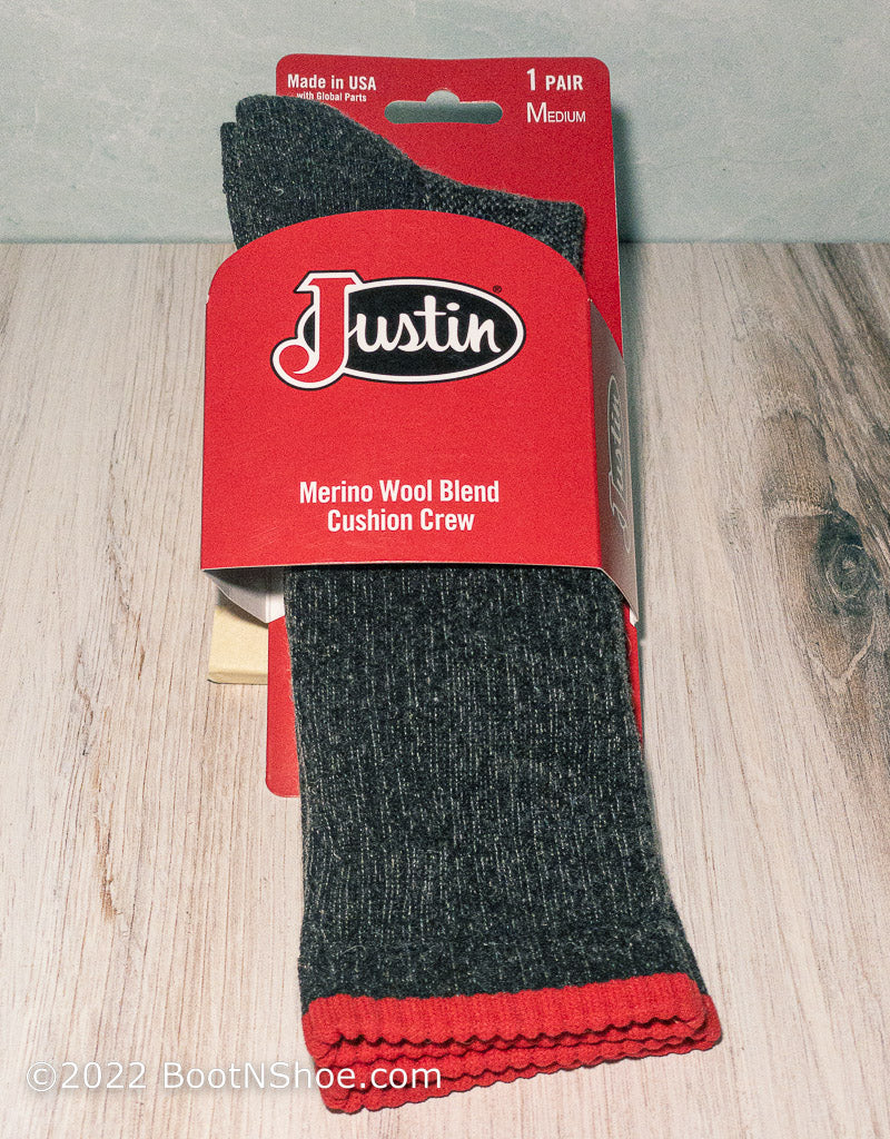 Cushion Crew Merino Wool Blend Sock USA Made 20993