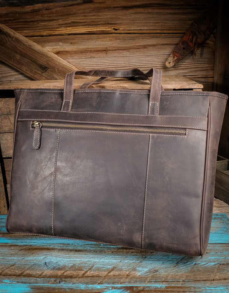 Leather Charcoal Tote Bag 16315