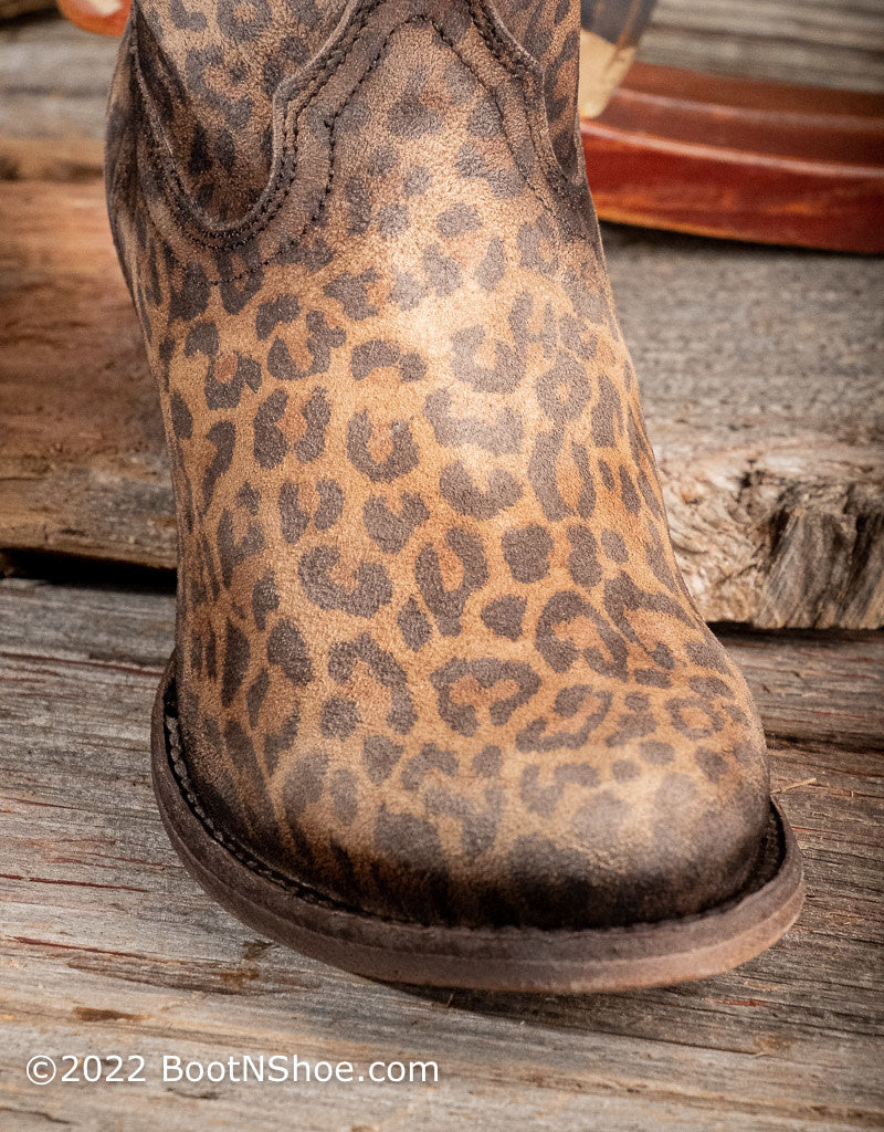 Corral Women's Sanded Leopard Print Square Toe Western Boots C3788 — Boyers  BootnShoe