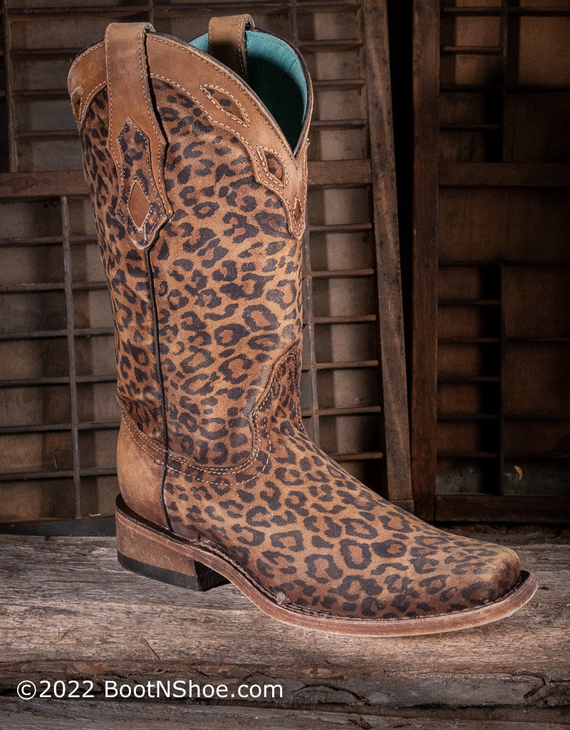 Corral Women's Sanded Leopard Print Square Western Boots C3788 — Boyers