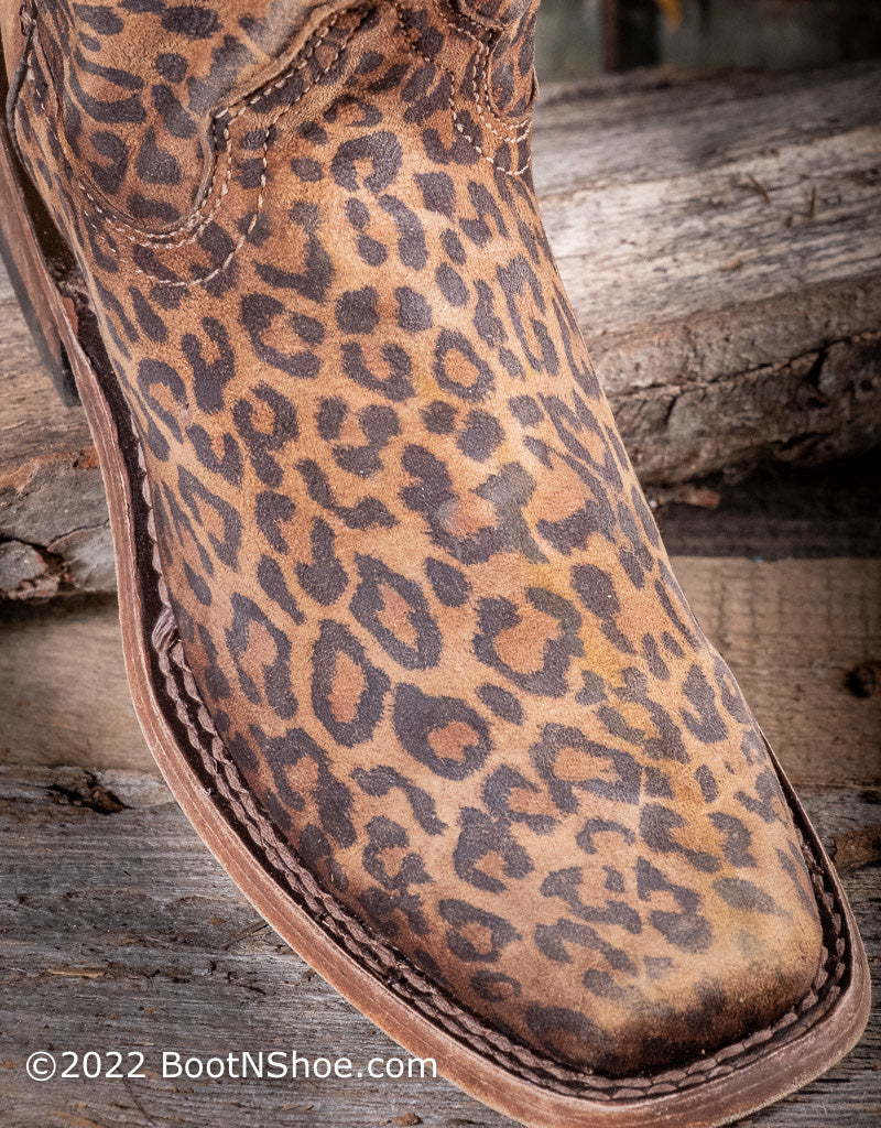 Corral Women's Sanded Leopard Print Square Toe Western Boots C3788