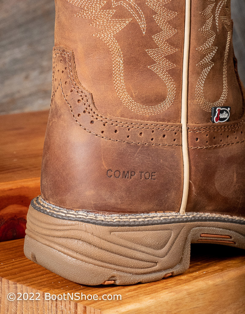Justin Women's Rustic Tan Composite Toe WP Rush Western Boot