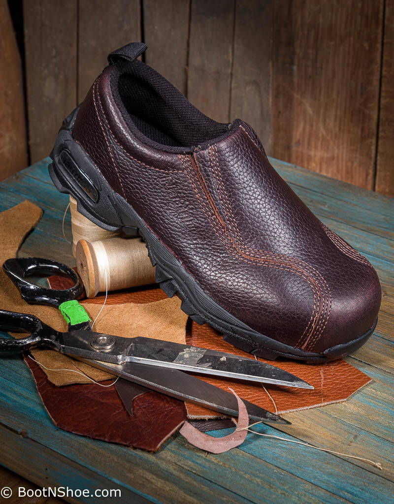 Women's Leather Steel Toe Slip On Work Shoes N1621