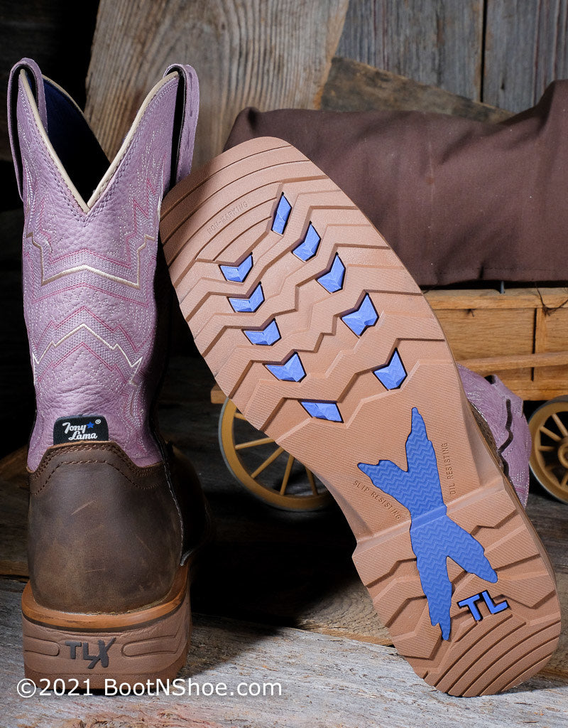 Twisted X Composite Toe Work Boots Purple BARBWIRE BROWN ALLOY TOE